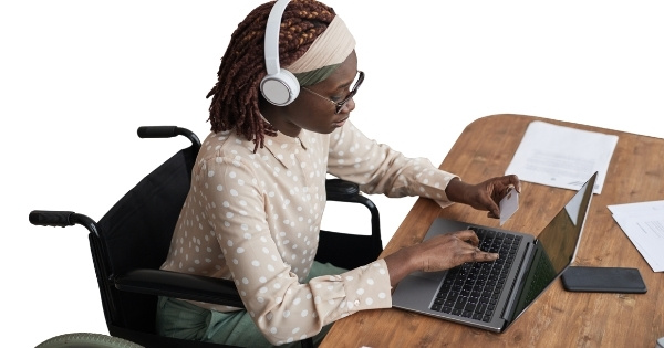 Woman using computer