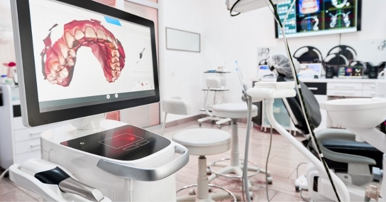 Inside a tech-heavy dental office.