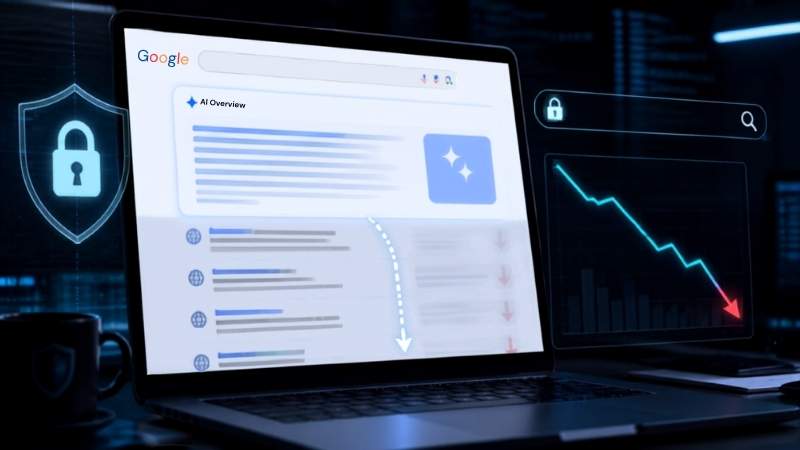 Google search page with AI overviews